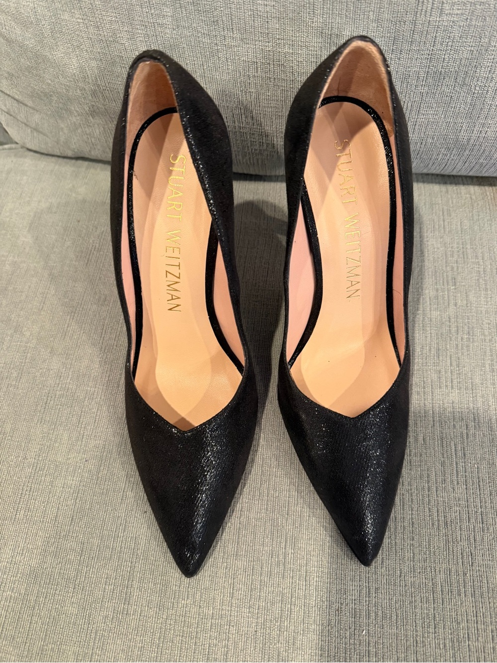 Stuart Weitzman black glitter heels - Picture 3 of 3